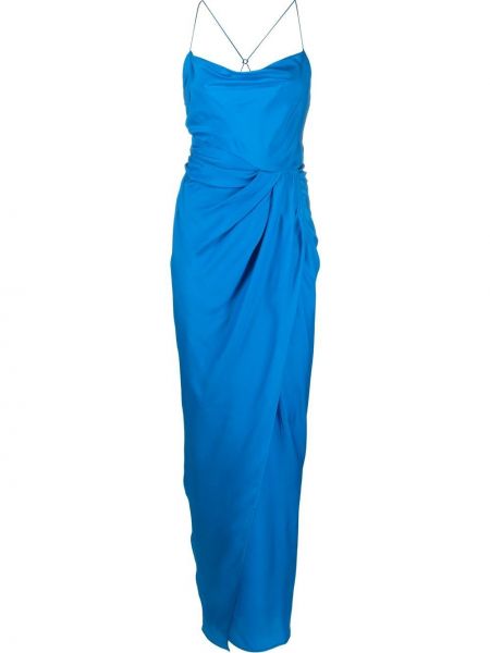 Robe de soirée drapé Gauge81 bleu