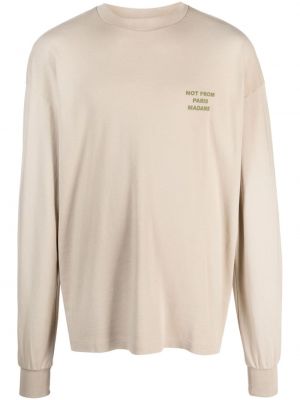 T-shirt avec imprimé slogan en coton Drôle De Monsieur vert