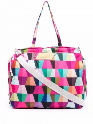 Bolsa de viaje con estampado con estampado geométrico Formy Studio rosa