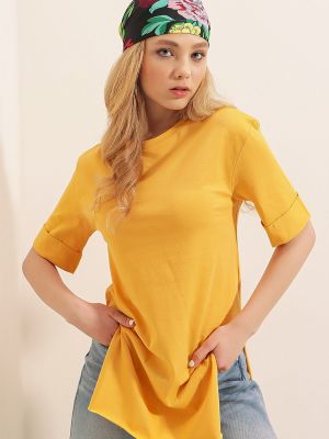 Marškinėliai oversize Bigdart geltona