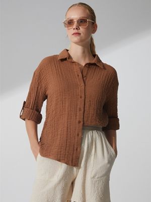 Рубашка Fabrika Comfort коричневая