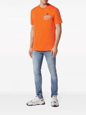 Koszula z nadrukiem Philipp Plein pomarańczowa