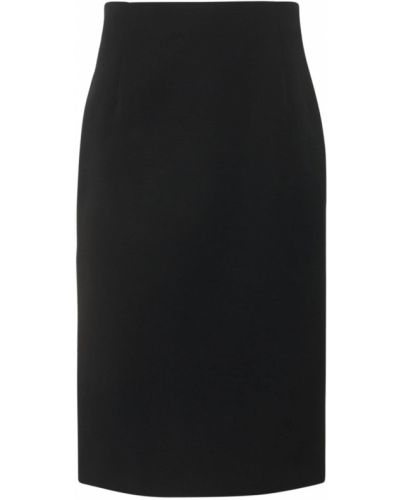 Vlnená midi sukňa Moschino čierna