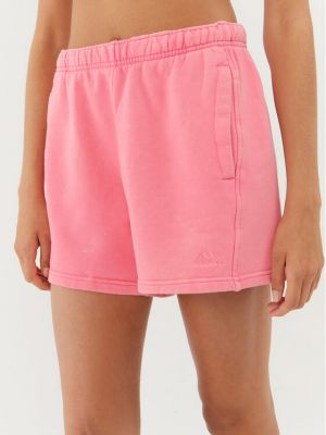 Sportske kratke hlače od flisa bootcut Adidas ružičasta