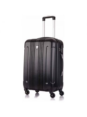 Комплект чемоданов L'case, 3 шт., ABS-пластик, водонепроницаемый, опорные ножки на боковой стенке, л, S/M/L черный