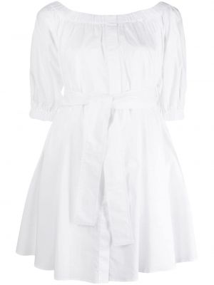 Bavlněné šaty s páskem P.a.r.o.s.h. - bílá