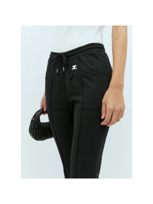Pantalones de chándal con bordado bootcut Courrèges negro
