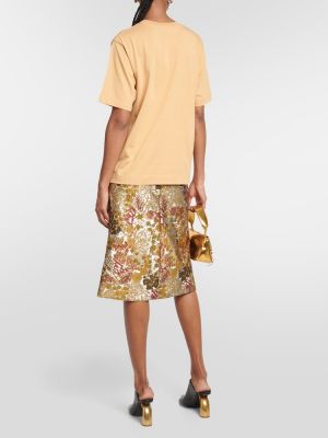 Βαμβακερή μπλούζα από ζέρσεϋ Dries Van Noten κίτρινο