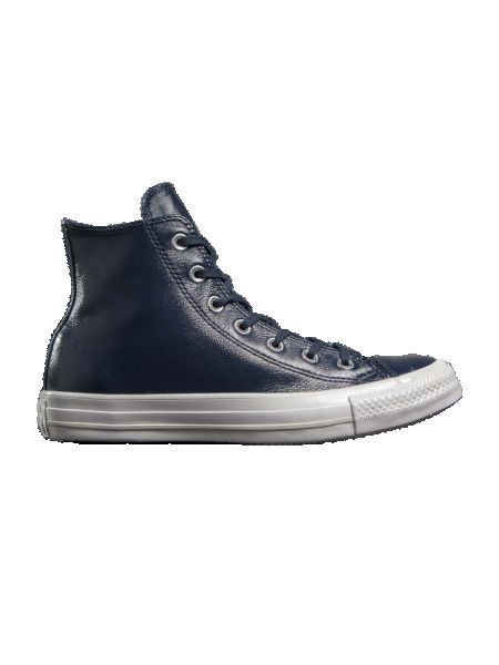Лаковые кожаные кроссовки со звездочками Converse Chuck Taylor All Star синие