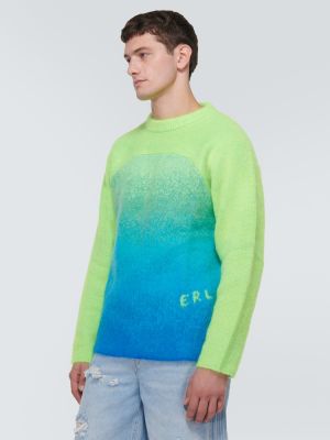Плетен пуловер от мохер Erl зелено