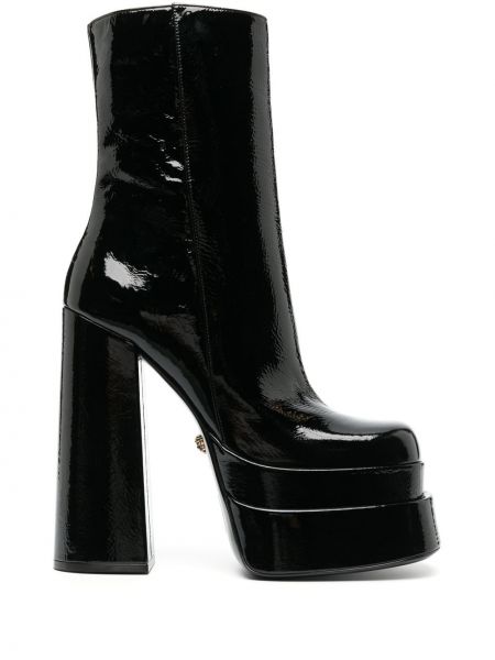 Обувки до глезена на платформе Versace черно