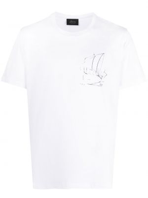 Βαμβακερή μπλούζα με σχέδιο Brioni λευκό