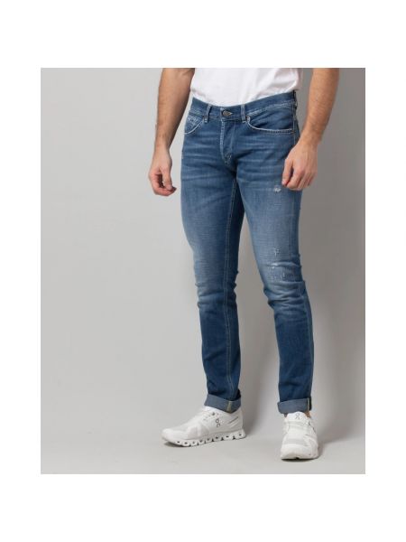Dzianinowe jeansy skinny slim fit Dondup niebieskie