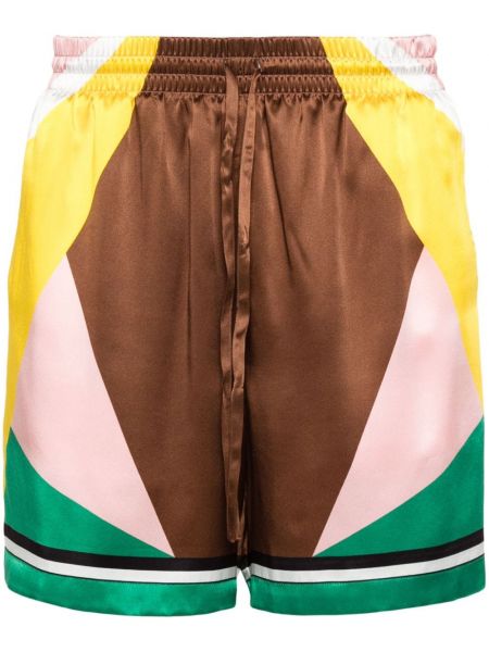 Hodvábne športové šortky Casablanca hnedá