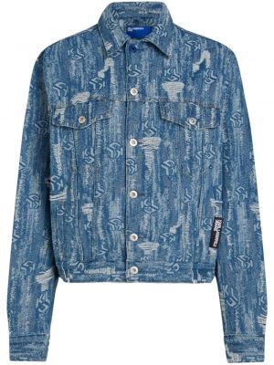 Žakárová džínová bunda Karl Lagerfeld Jeans modrá