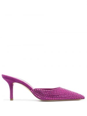 Полуотворени обувки с кристали Paris Texas розово