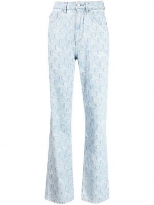 Джинсовые прямые джинсы с принтом Fiorucci, синие