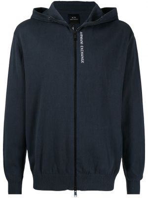 Trykt zip hettegenser Armani Exchange blå