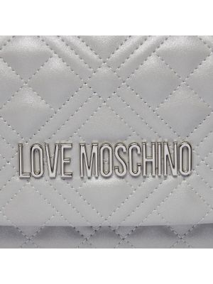 Listová kabelka Love Moschino strieborná