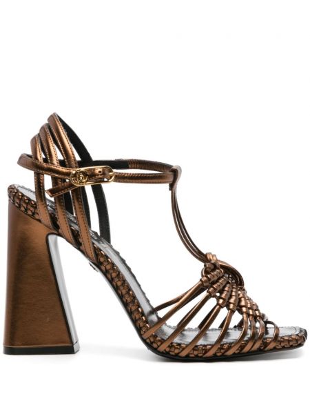 Kožne sandale Roberto Cavalli zlatna