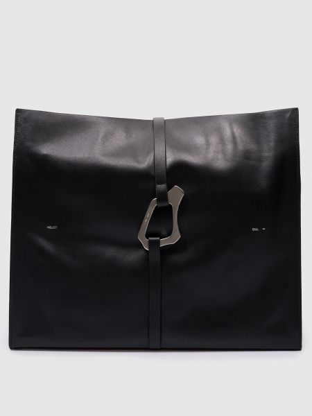 Чорна шкіряна сумка шопер Heliot Emil