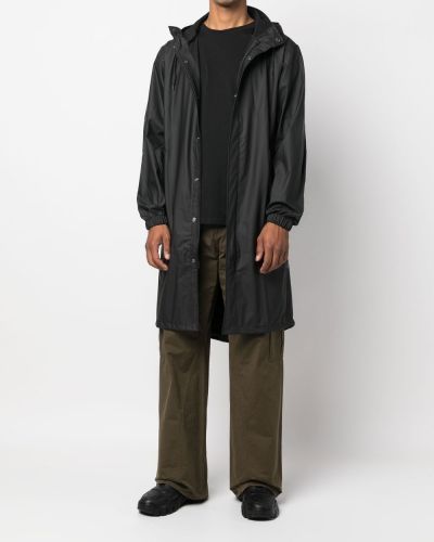 Kabát na zip s kapucí Rains černý