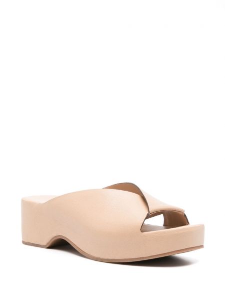 Kožené sandály Del Carlo béžové