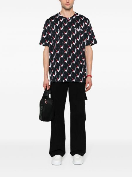 Bavlněné tričko s potiskem s abstraktním vzorem Balmain