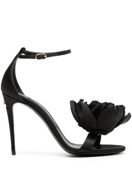 Sandali di raso Dolce & Gabbana nero