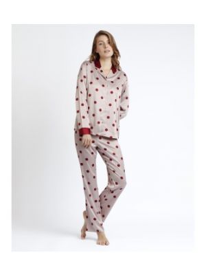 Pyjama en satin à pois avec manches longues Admas