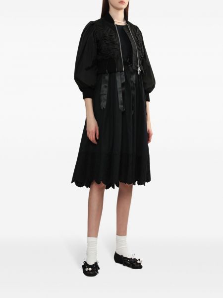 Midi šaty s mašlí Simone Rocha černé