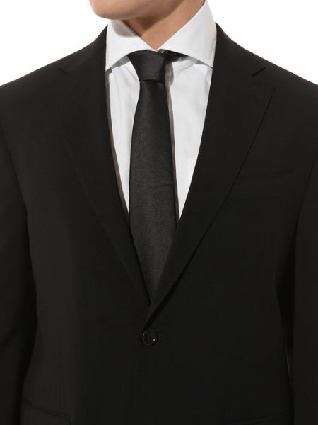 Шелковый галстук Emporio Armani черный