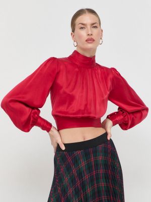 Svilena bluza Elisabetta Franchi rdeča