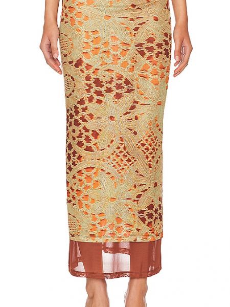 Falda de encaje Miaou naranja
