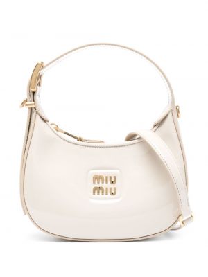 Lakovaná kožená nákupná taška Miu Miu