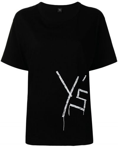 Camiseta con bordado Y's negro