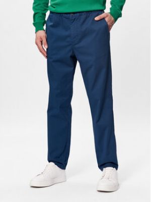 Bavlnené slim fit priliehavé nohavice United Colors Of Benetton modrá