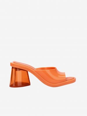 Domáce papuče na podpätku Melissa oranžová