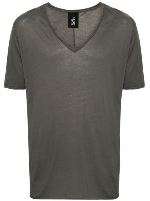 Caurspīdīgs t-krekls ar v veida izgriezumu Thom Krom zaļš