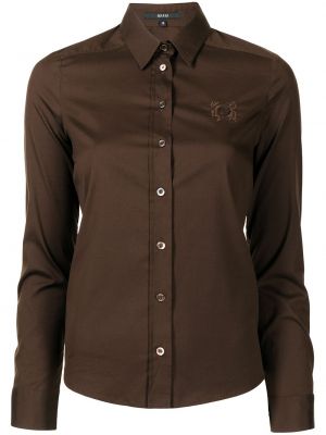 Camisa con bordado Gucci marrón