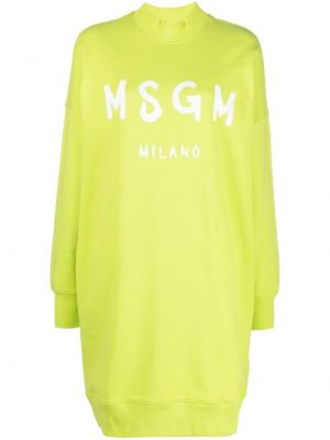 Trykt bomull dress Msgm grønn