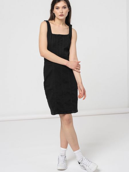 Джинсовое платье с квадратным вырезом Calvin Klein Jeans черное