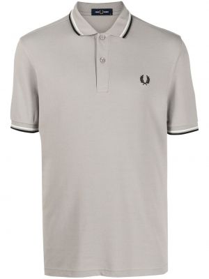 Brodert poloskjorte Fred Perry grå