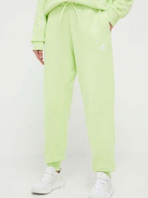 Pantaloni sport din bumbac Adidas verde