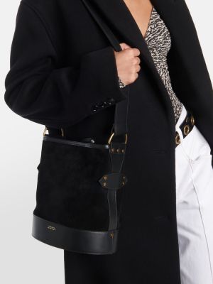 Zomšinė rankinė su viršutine rankena Isabel Marant juoda