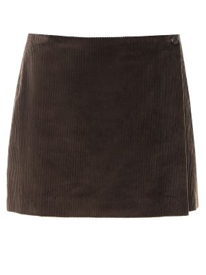 Вельветовая юбка мини Sashaverse коричневая