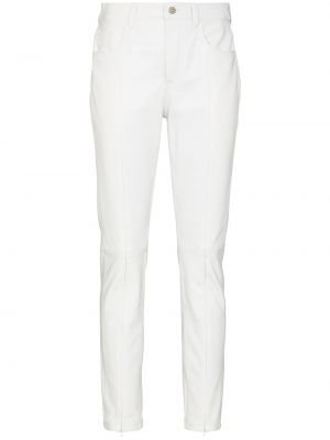 Pantalones con cremallera slim fit Mm6 Maison Margiela blanco
