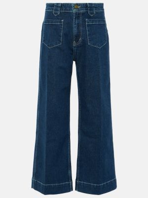 Straight fit džíny s vysokým pasem Frame modré
