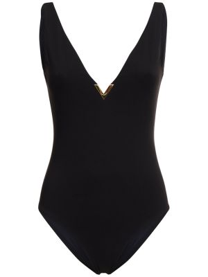Vientisas maudymosi kostiumėlis v formos iškirpte Valentino juoda