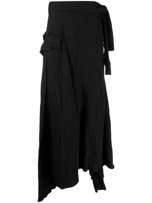 Spódnica asymetryczna drapowana John Galliano Pre-owned czarna